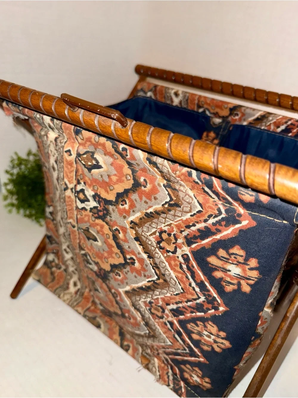 MCM sewing/knitting basket, Mid-Century Modern style